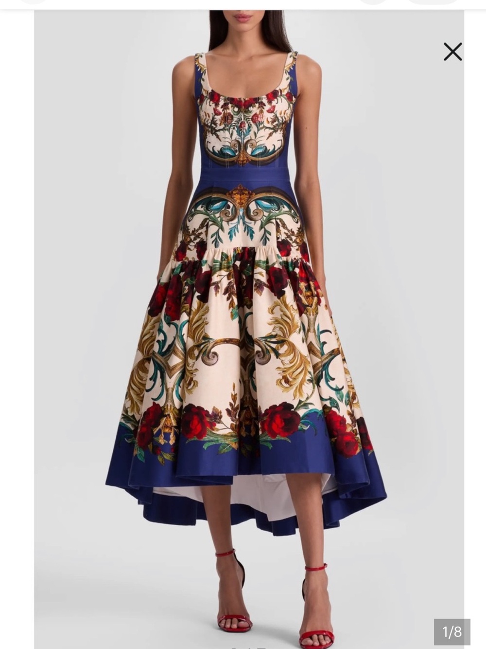 Alice + Olivia Diana Baroque Gilded Rose High-Low dress 4 New $660 - Picture 2 of 9